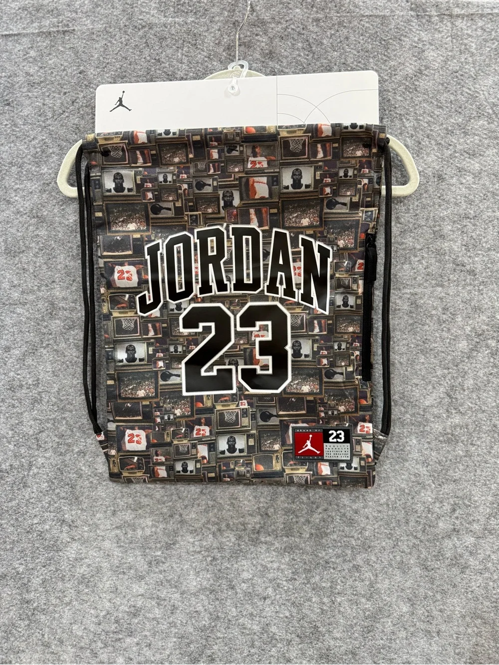 Jordan 23 Graphic Drawstring Backpack - Black Multicolor Print UNISEX BAG